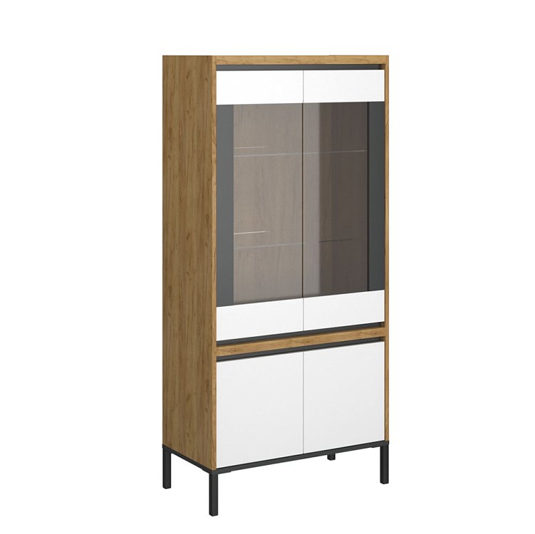 Βιτρίνα Palmor Χρυσό Δρυς-Λευκό 77x40x164cm TO-PALMOR2D2W