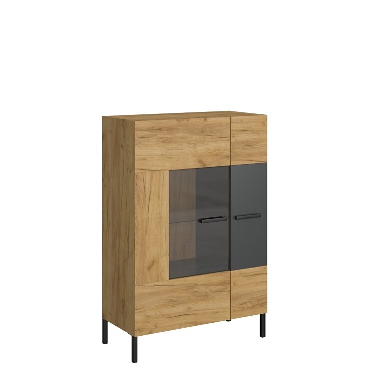 Βιτρίνα Santes Χρυσό Δρυς-Γραφίτης 90x42x134.50cm TO-SANTES1W1D