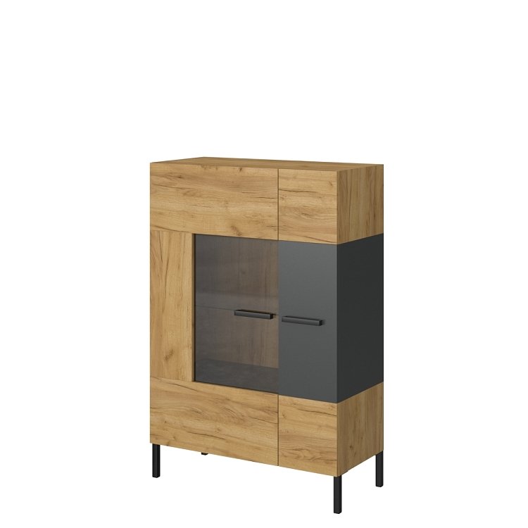 Βιτρίνα Santes Χρυσό Δρυς-Γραφίτης 90x42x134.50cm TO-SANTES1W1D