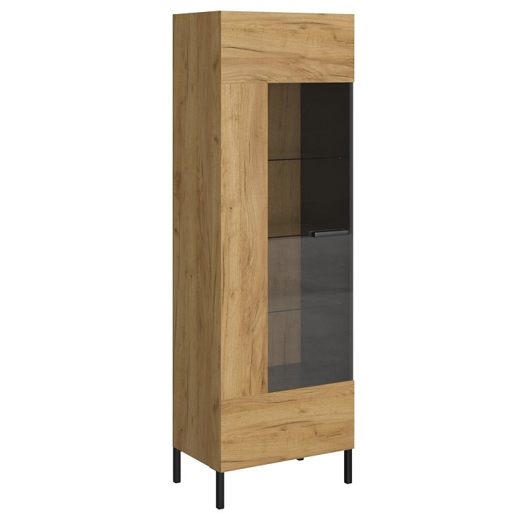 Βιτρίνα Santes Χρυσό Δρυς 64.2x42x197.5cm TO-SANTES1WHIGH