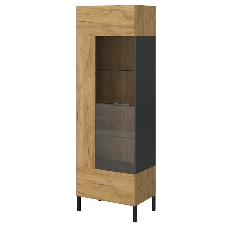 Βιτρίνα Santes Χρυσό Δρυς 64.2x42x197.5cm TO-SANTES1WHIGH