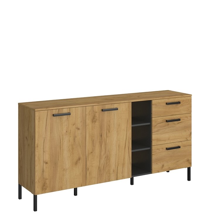 Μπουφές Santes Χρυσό Δρυς-Γραφίτης 180x42x92.5cm TO-SANTES2D3S