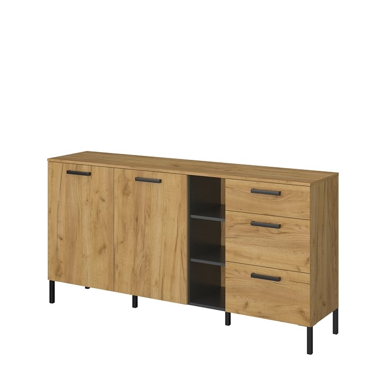Μπουφές Santes Χρυσό Δρυς-Γραφίτης 180x42x92.5cm TO-SANTES2D3S
