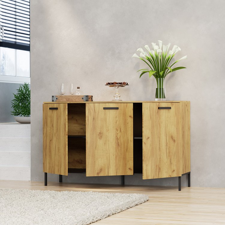 Μπουφές Santes Χρυσό Δρυς-Γραφίτη 155x42x92.5cm TO-SANTES3D