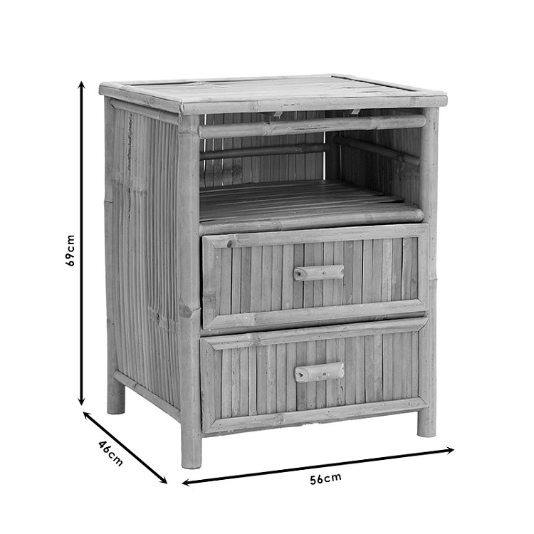 Κομοδίνο Ofra pakoworld bamboo φυσικό 56x46x69εκ 141-000021