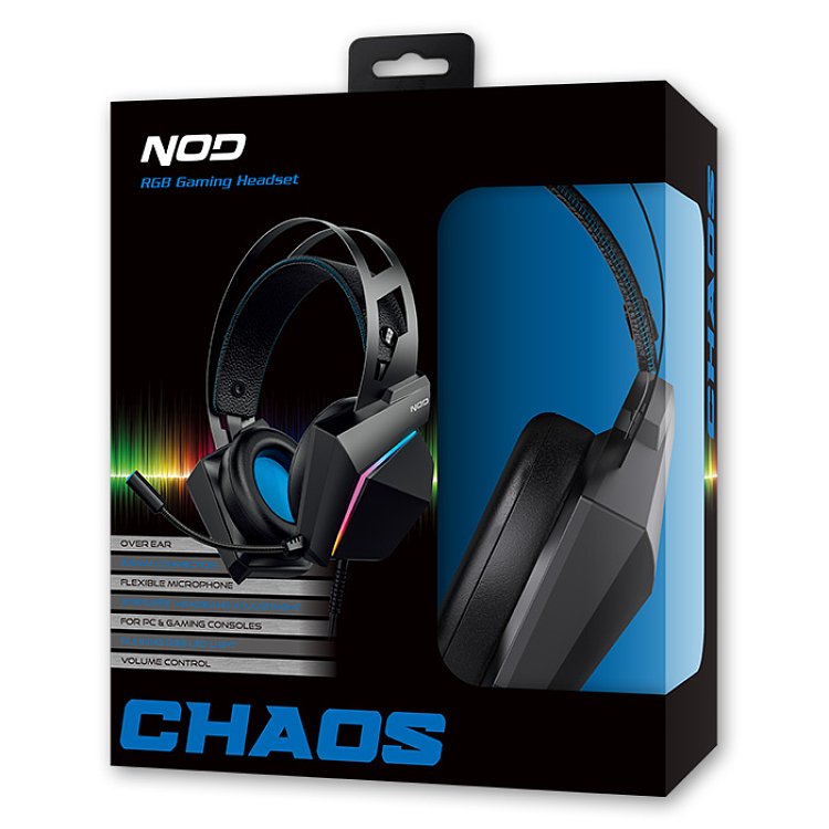 NOD CHAOS Gaming Headset με Μικρόφωνο & RGB LED 141-0178