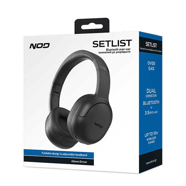NOD SETLIST Ακουστικά Bluetooth Over-Ear με Μικρόφωνο 141-0251