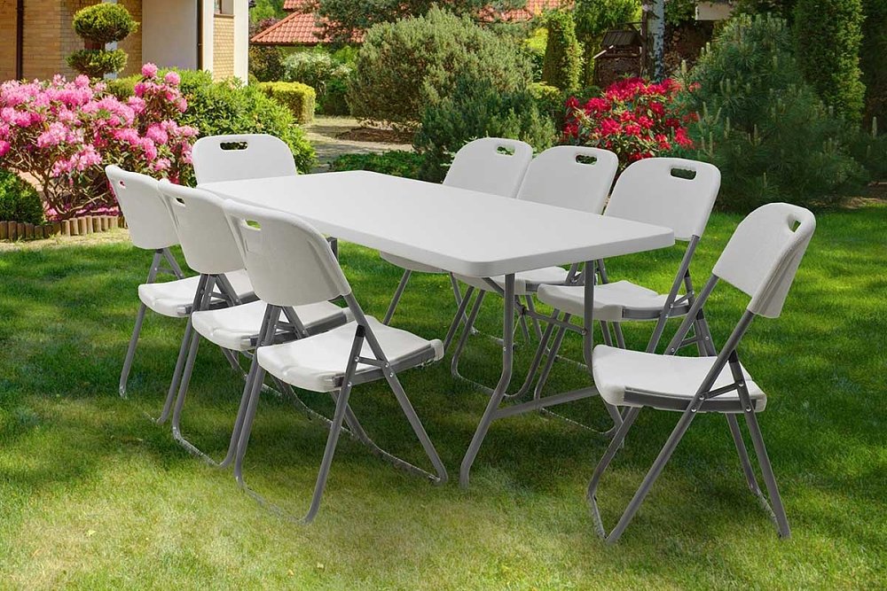 Τραπέζι catering-συνεδρίου Aprilia pakoworld λευκό μονοκόμματη επιφάνεια 183x76x74εκ 142-000001