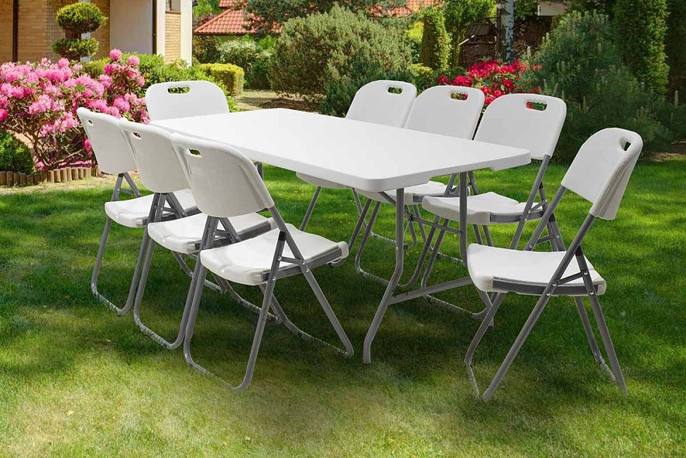Τραπέζι catering Rodeo pakoworld πτυσσόμενο-βαλίτσα λευκό 152x70x74εκ 142-000003