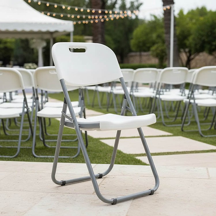 Καρέκλα catering-συνεδρίου πτυσσόμενη Edison pakoworld χρώμα λευκό 4τμχ 142-000006