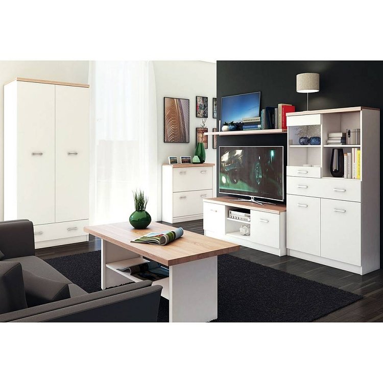 Έπιπλο TV 120x42x46εκ Λευκό-Sonoma Με Δύο Ντουλάπια TO-2DTVWHITE