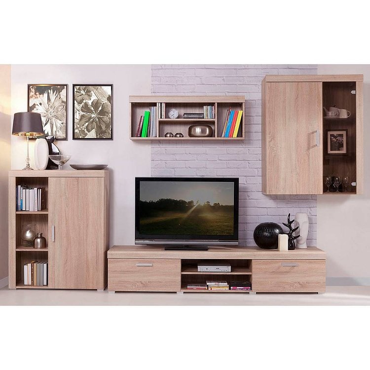 Έπιπλο TV Damis 200x45x39εκ Με MDF Διακόσμηση Sonoma TO-DAMTV2K