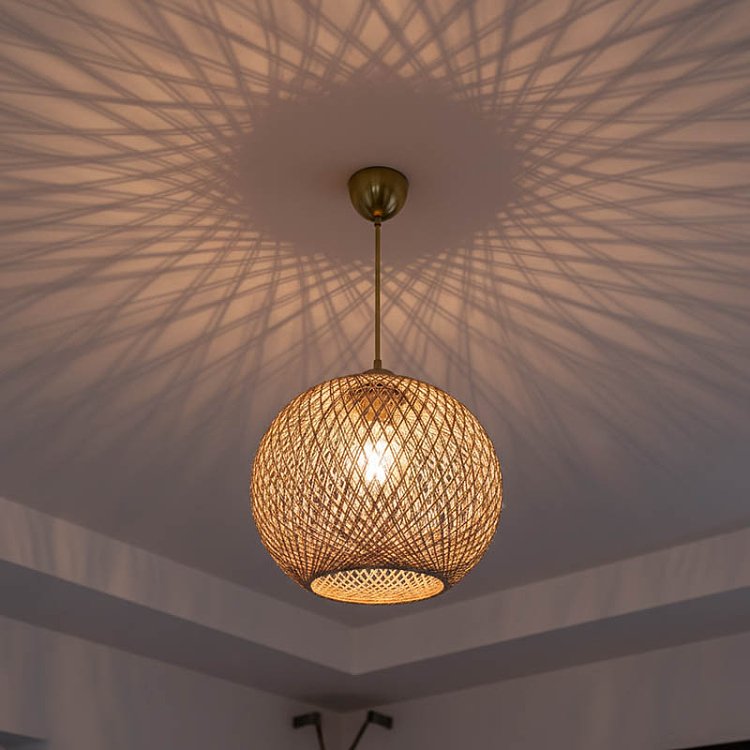 Φωτιστικό οροφής μονόφωτο Leshia pakoworld Ε27 καφέ Φ38x38εκ 147-000053