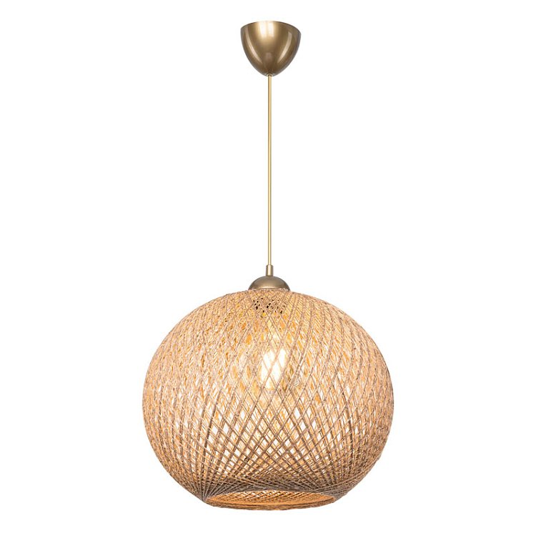Φωτιστικό οροφής μονόφωτο Leshia pakoworld Ε27 καφέ Φ38x38εκ 147-000053