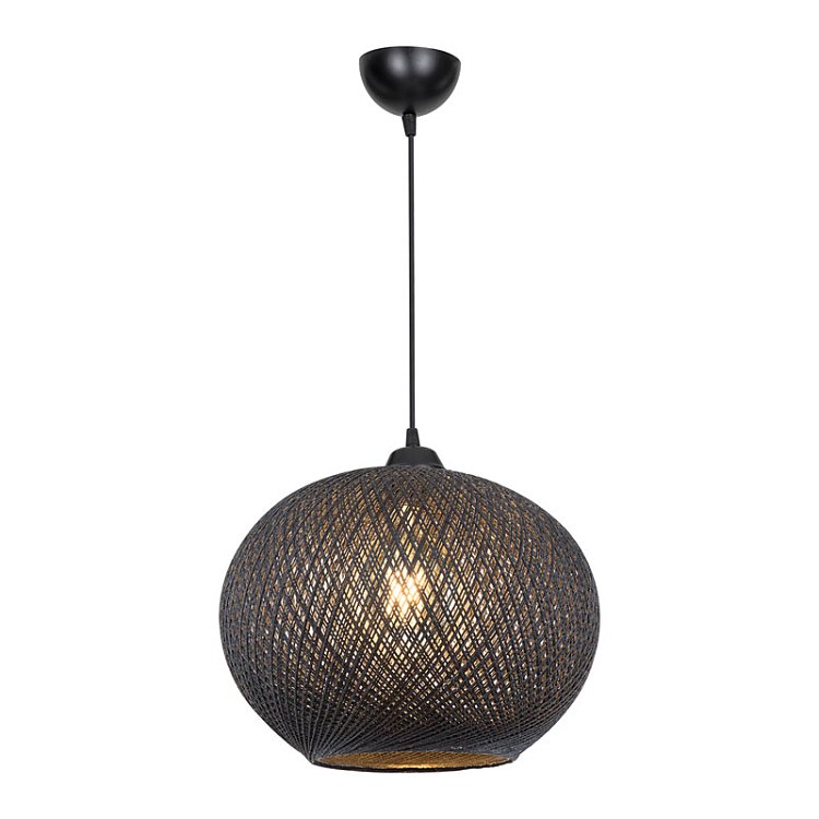 Φωτιστικό οροφής μονόφωτο Leshia pakoworld Ε27 μαύρο Φ38x38εκ 147-000055