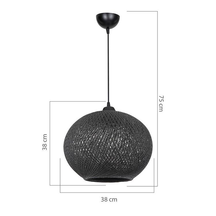 Φωτιστικό οροφής μονόφωτο Leshia pakoworld Ε27 μαύρο Φ38x38εκ 147-000055