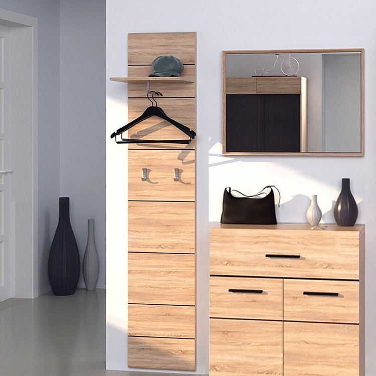 Κρεμάστρα Solo 40x30x194cm Sonoma με λεπτομέρειες Wenge και MDF Καμπυλωτό τελείωμα TO-SOLOHANG