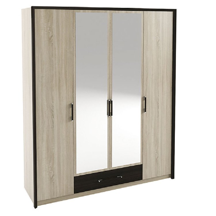 Ντουλάπα Τετράφυλλη Scarlet Sonoma-Wenge 180x58x212εκ SO-SCARLET4D