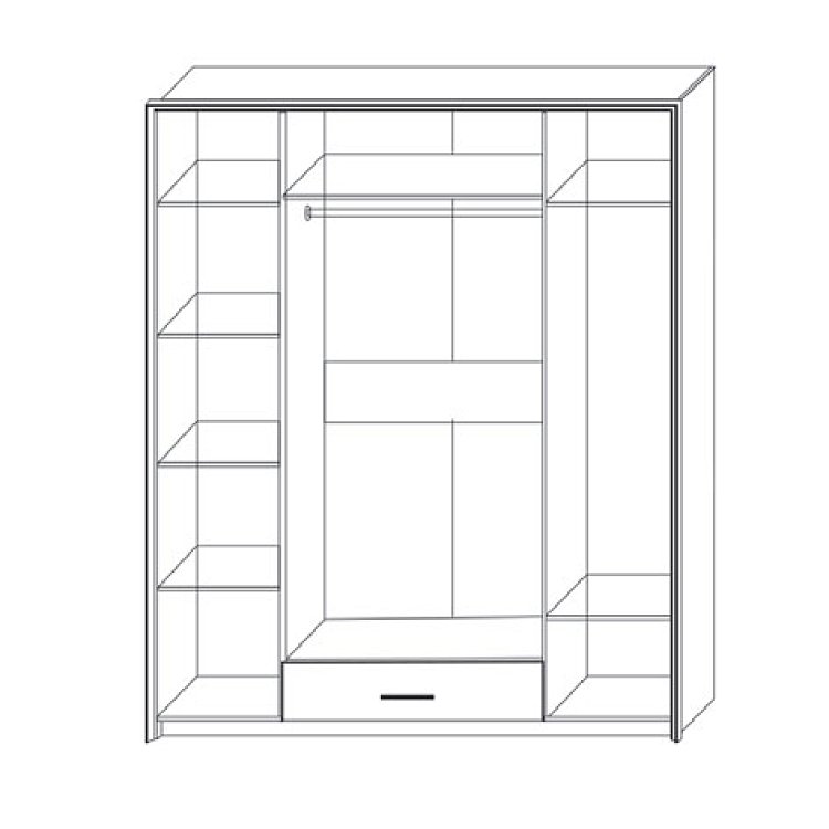 Ντουλάπα Τετράφυλλη Scarlet Sonoma-Wenge 180x58x212εκ SO-SCARLET4D