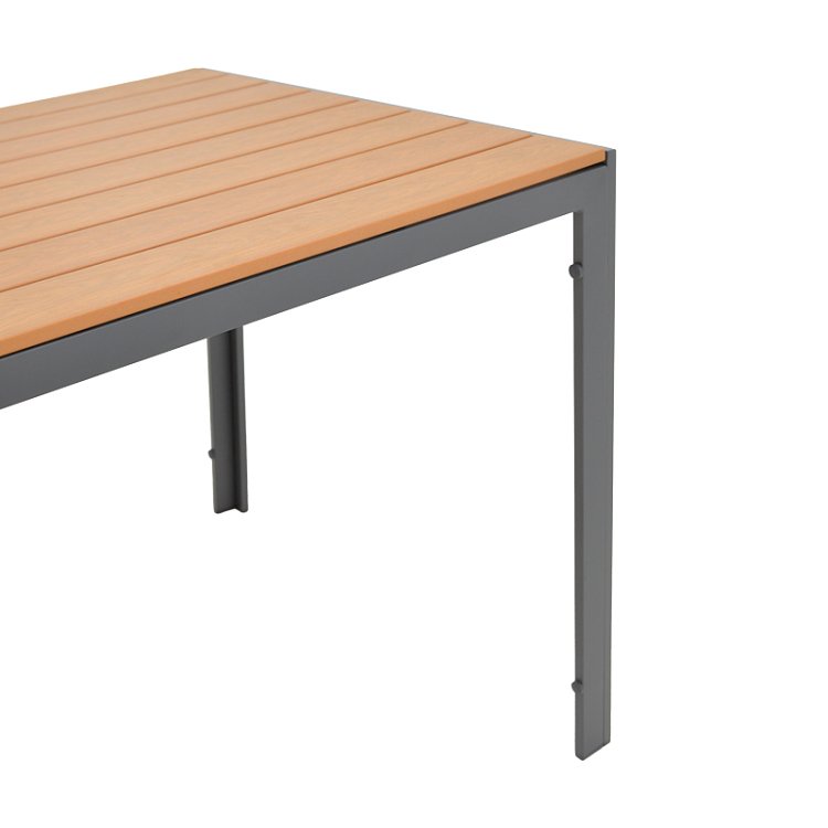 Τραπέζι Nares pakoworld αλουμίνιο ανθρακί-plywood φυσικό 140x80x72.5εκ 152-000029