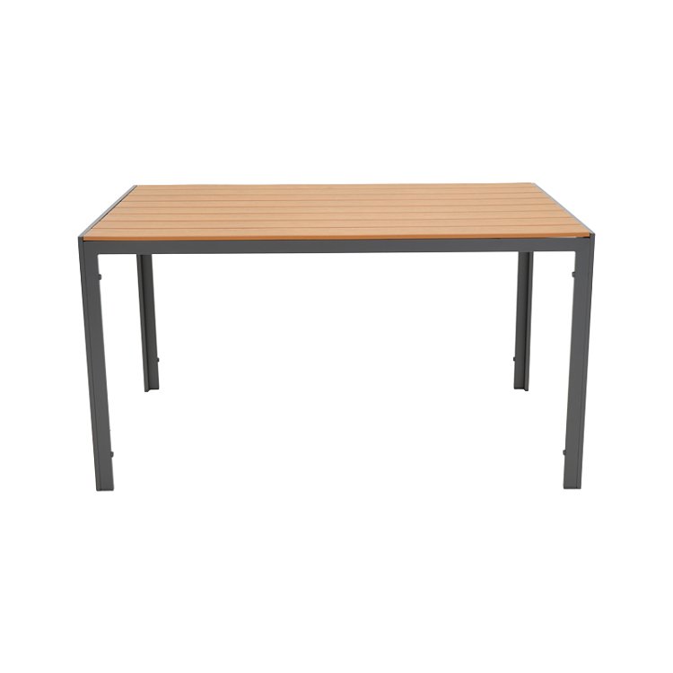 Τραπέζι Nares pakoworld αλουμίνιο ανθρακί-plywood φυσικό 140x80x72.5εκ 152-000029