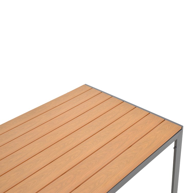 Τραπέζι Nares pakoworld αλουμίνιο ανθρακί-plywood φυσικό 140x80x72.5εκ 152-000029