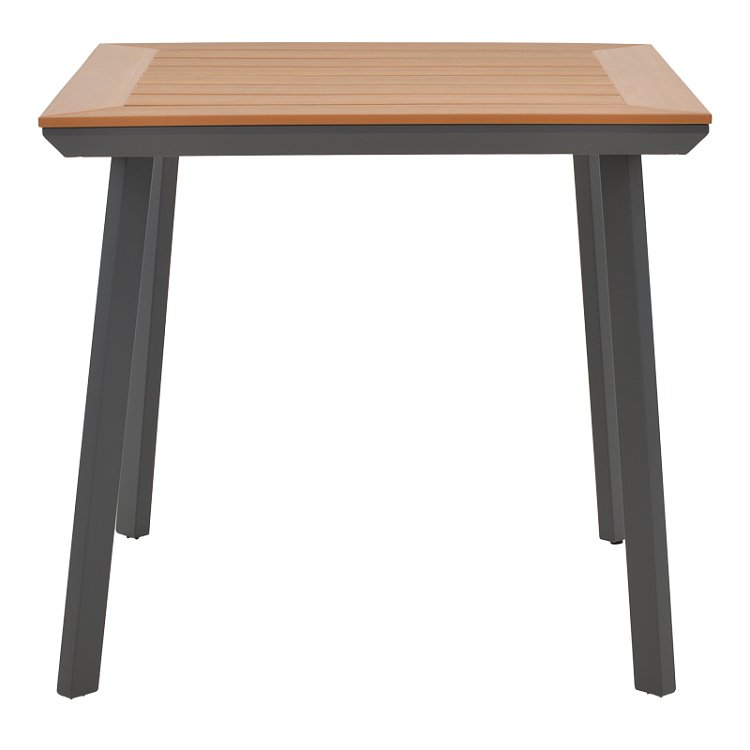 Τραπέζι Synergy pakoworld αλουμίνιο ανθρακί-plywood φυσικό 80x80x74εκ 152-000032