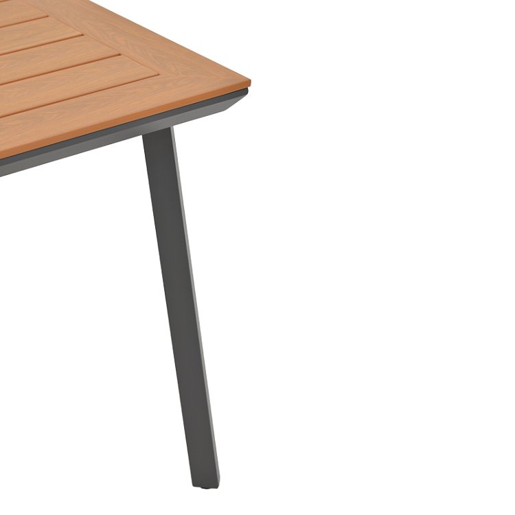 Τραπέζι Synergy pakoworld αλουμίνιο ανθρακί-plywood φυσικό 80x80x74εκ 152-000032