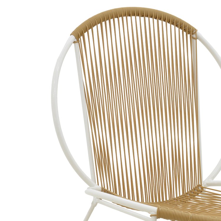 Καρέκλα Dapper pakoworld λευκό μέταλλο-pe φυσικό 64.5x71x92.5εκ 152-000043