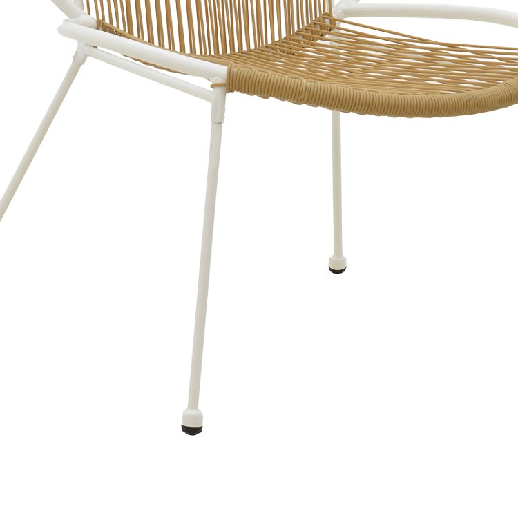 Καρέκλα Dapper pakoworld λευκό μέταλλο-pe φυσικό 64.5x71x92.5εκ 152-000043