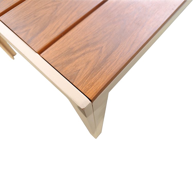 Τραπέζι Nares pakoworld σαμπανί αλουμίνιο plywood σε φυσική απόχρωση 140x80x72.5εκ 152-000106