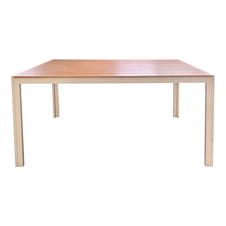 Τραπέζι Nares pakoworld σαμπανί αλουμίνιο plywood σε φυσική απόχρωση 180x90x72.5εκ 152-000107