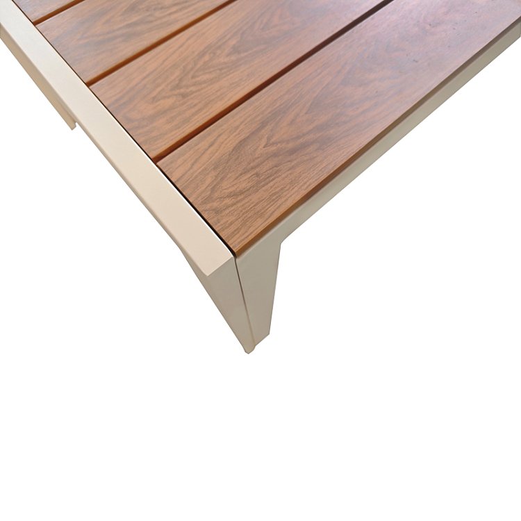 Τραπέζι Nares pakoworld σαμπανί αλουμίνιο plywood σε φυσική απόχρωση 180x90x72.5εκ 152-000107