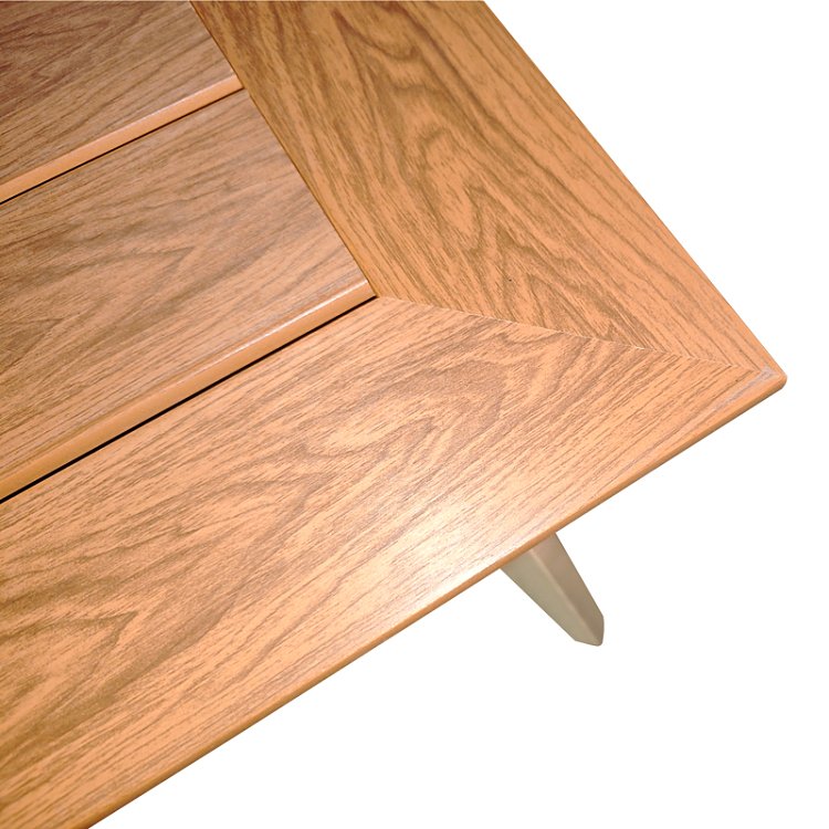 Τραπέζι Synergy pakoworld αλουμίνιο cappuccino-plywood σε φυσική απόχρωση 80x80x74εκ 152-000108