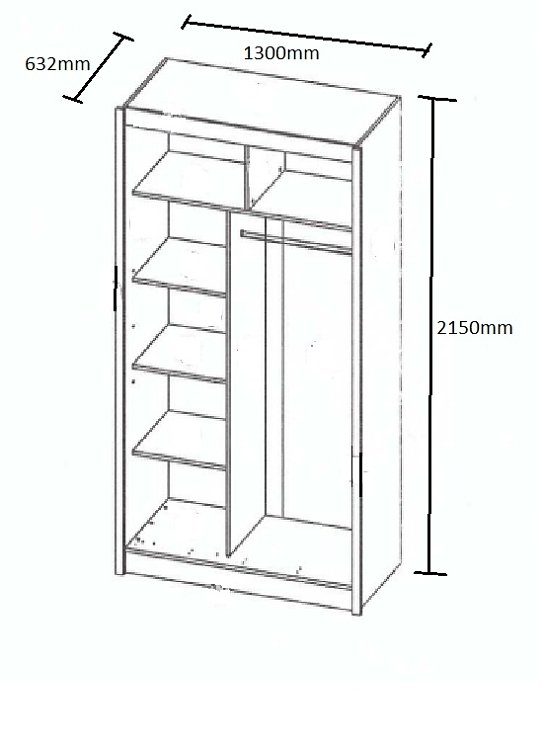 Ντουλάπα Δίφυλλη Ilona Sonoma 130x61x215εκ MDF TO-ILO130S