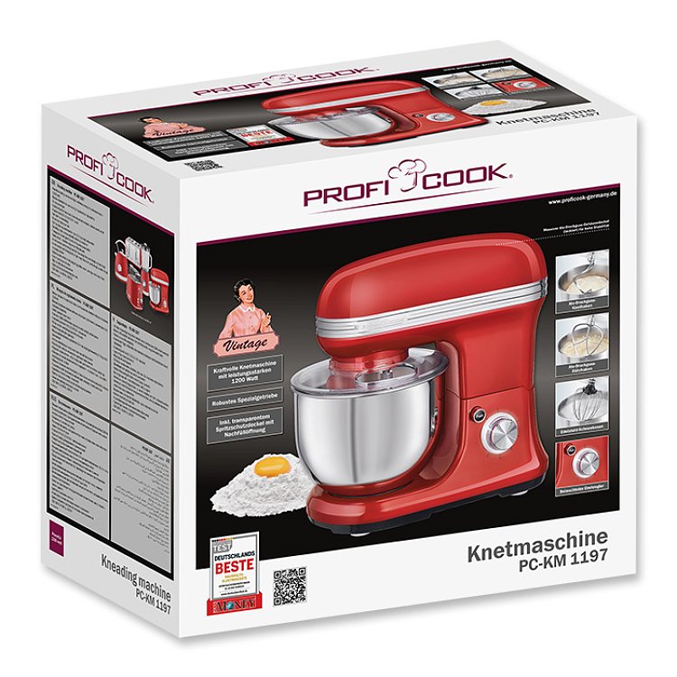PROFI COOK PC-KM 1197 Κουζινομηχανή Κόκκινο Inox 153-0171