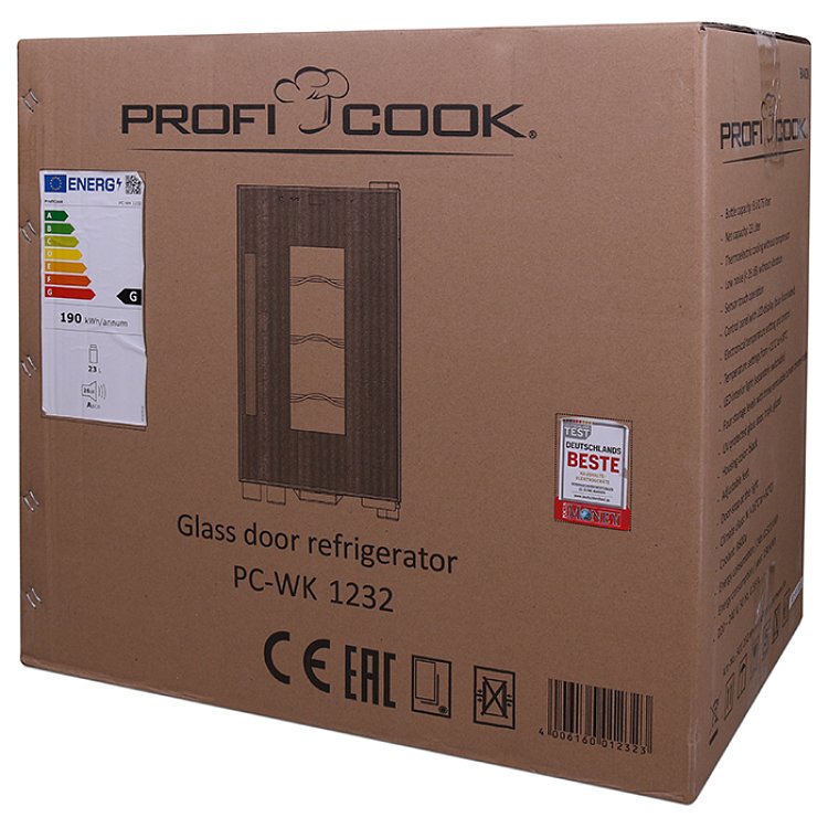 Profi Cook PC-WK 1232 Συντηρητής Κρασιών Μαύρος 23L