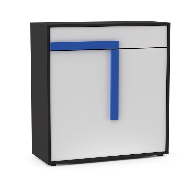 Κομότα Ντουλάπι Alex 84x36x87εκ Γραφίτης-Λευκό TO-ALEX2D1S