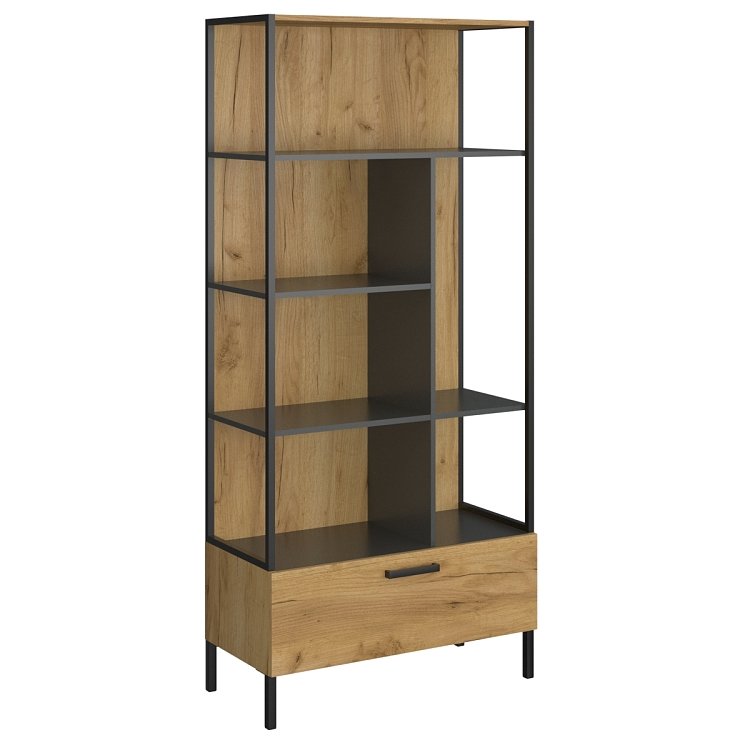 Βιβλιοθήκη Santes Χρυσό Δρυς-Γραφίτης 90x42x197.5cm TO-SANTES1S