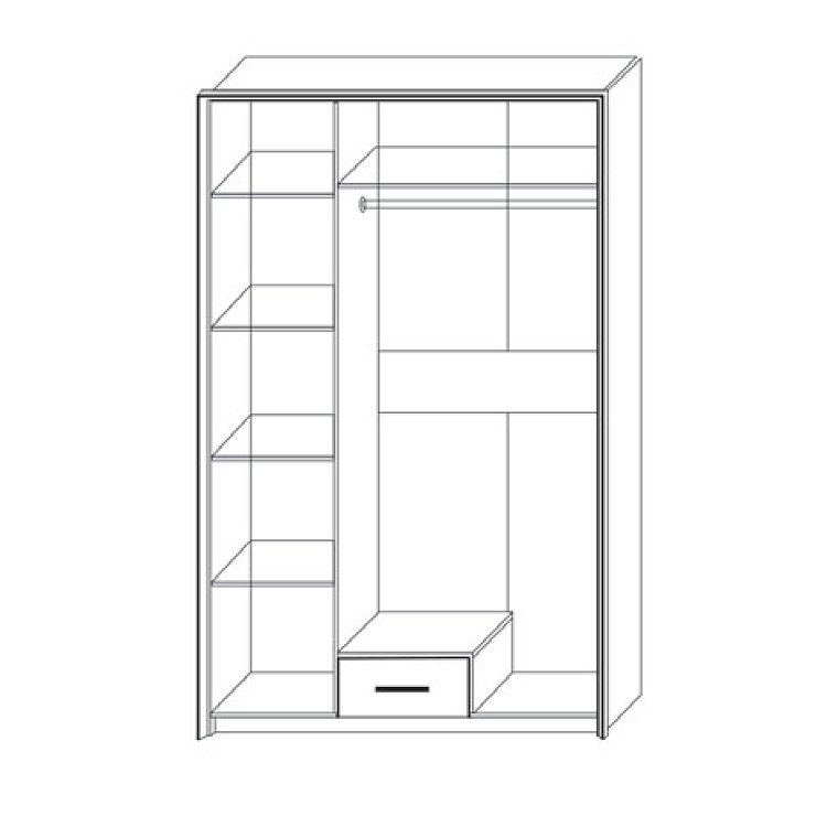Ντουλάπα Τρίφυλλη Scarlet3D Sonoma-Wenge 136x58x212εκ SO-SCARLET3D