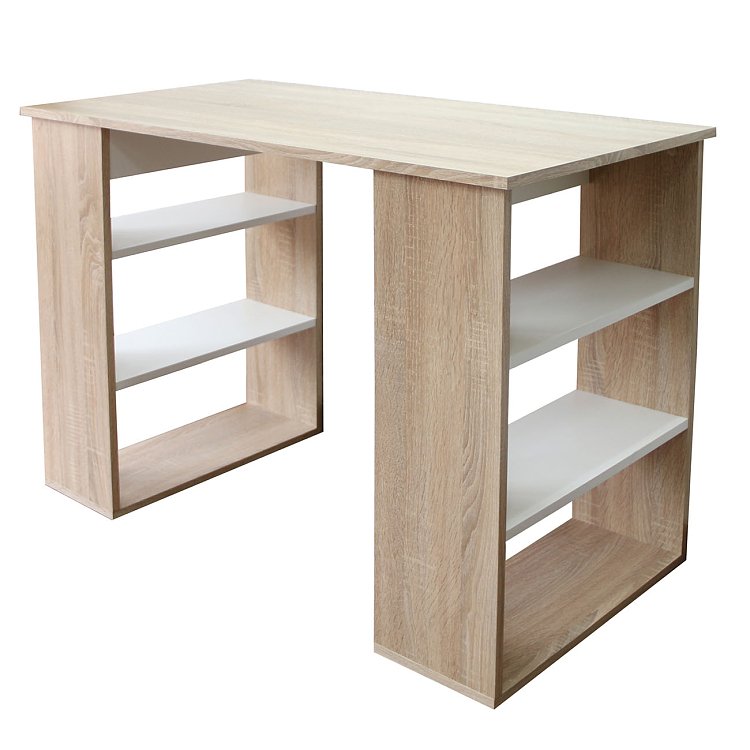 Γραφείο 110W  Σονόμα-Λευκό με Ράφια 110x55x75εκ TO-110WTABLE