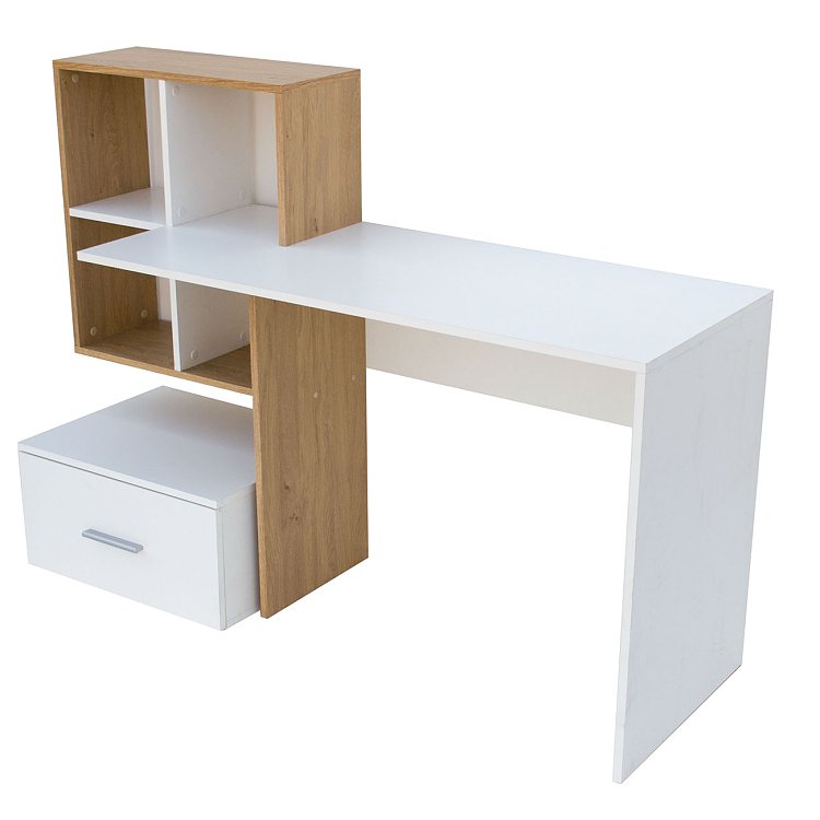 Γραφείο HO1S Λευκό με Φυσικό 149x50x105εκ TO-DESKHO1S