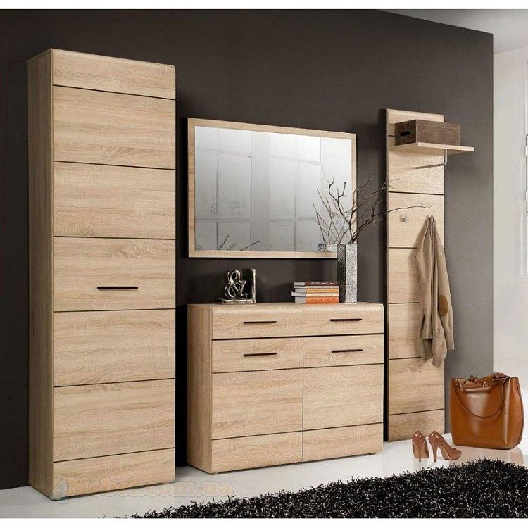 Ντουλάπα Μονόφυλλη Εισόδου Solo 55x34x197 Sonoma Wenge και MDF TO-SOLOHALLC
