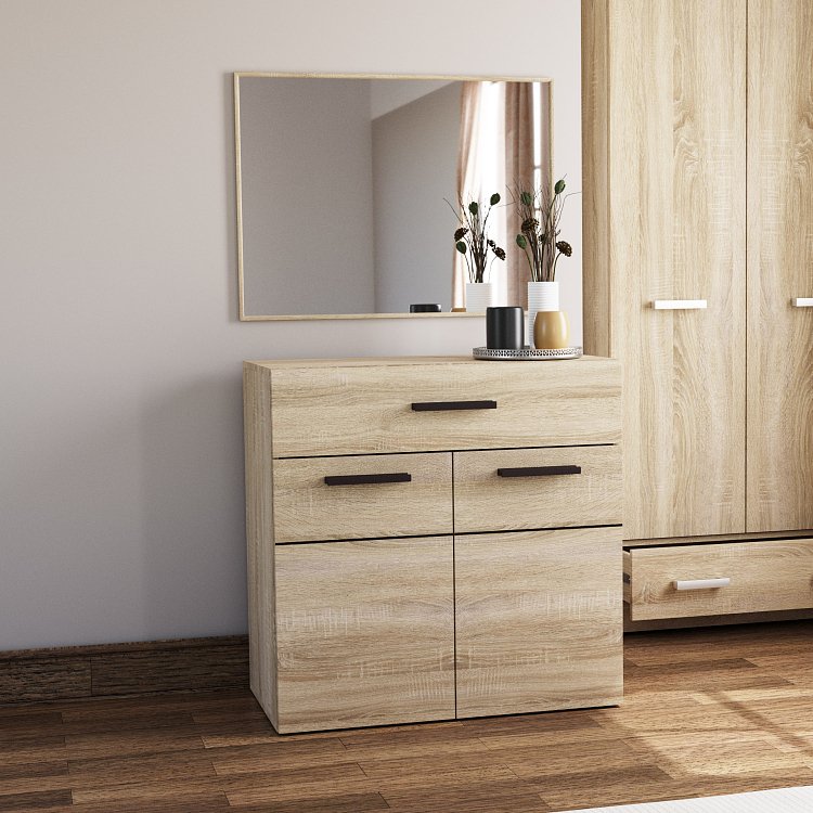 Μπουφές Solo 80x41x82cm Sonoma με Wenge και MDF Καμπυλωτό τελείωμα στις πόρτες TO-SOLO2D1S