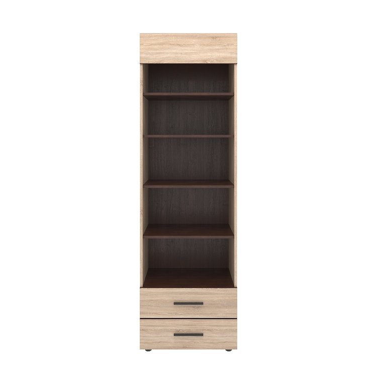 Βιβλιοθήκη Solo 2S 60x41x197 Sonoma με Wenge και MDF Καμπυλωτό τελείωμα TO-SOLO2S