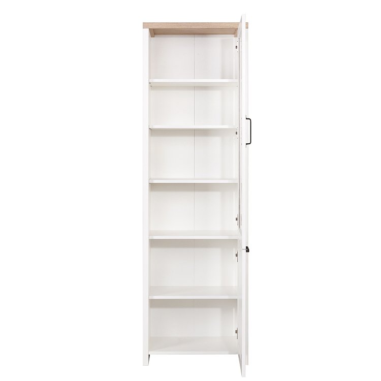 Βιτρίνα VERNE Μονόφυλλη 59.7x37.2x191.6cm Λευκό-Φυσικός Δρυς TO-VERNEWIT1W1D