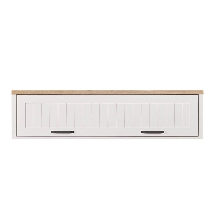 VERNE ΡΑΦΙ ΤΟΙΧΟΥ ΚΡΕΜΑΣΤΟ 137.9x30x35cm χρώμα Λευκό-Φυσικός Δρυς TO-VERNEREGWISZ1D