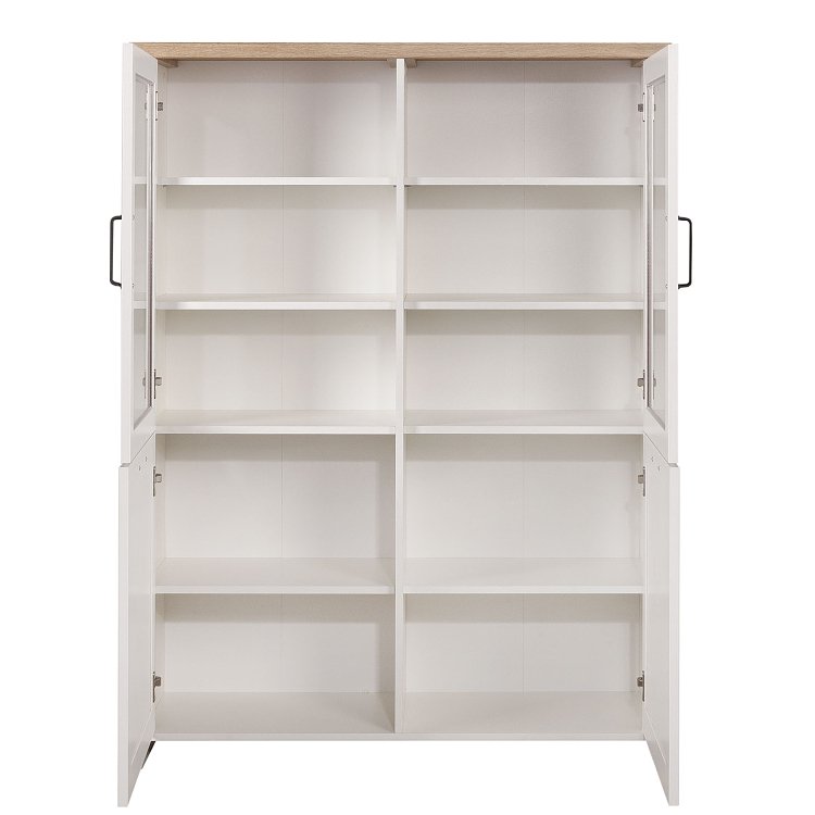 Bιτρίνα VERNE Δίφυλλη  114.8x37.2x153cm Λευκό-Φυσικός Δρυς TO-VERNEWIT2W2D