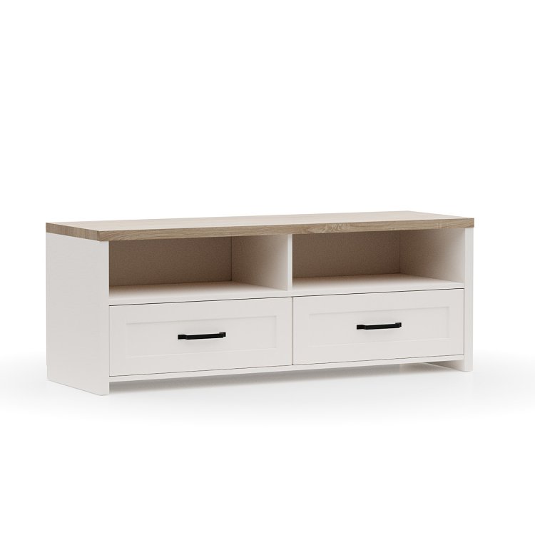 ΕΠΙΠΛΟ TV VERNE 137.9x45x52.1cm Λευκό-Φυσικός Δρυς TO-VERNERTV2S