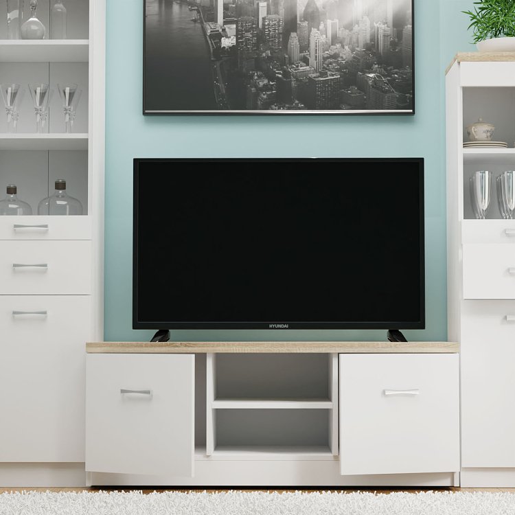 Έπιπλο TV 120x42x46εκ Λευκό-Sonoma Με Δύο Ντουλάπια TO-2DTVWHITE